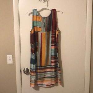 Loft abstract watercolor print shift dress